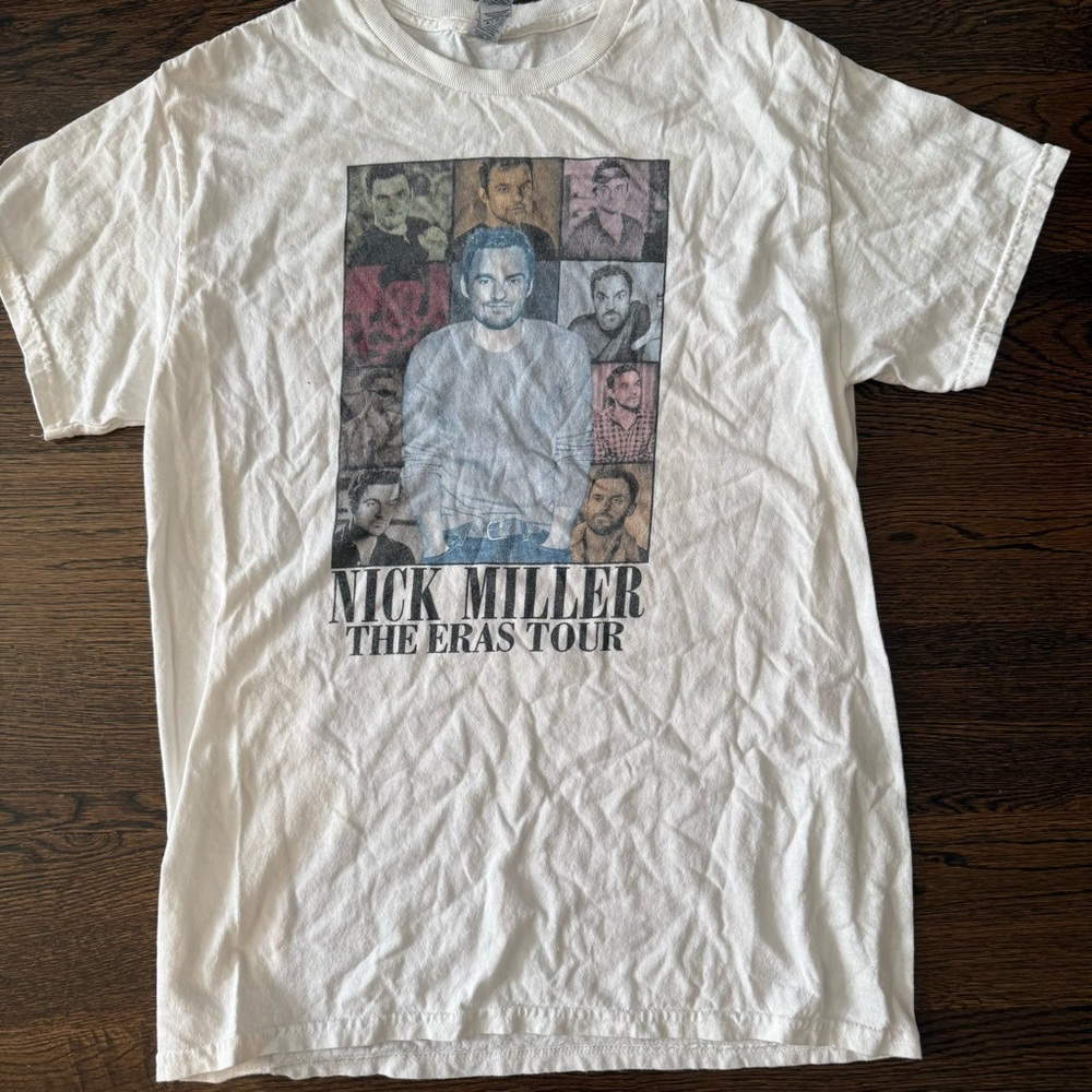 Nick Miller the eras tour white t-shirt size medium